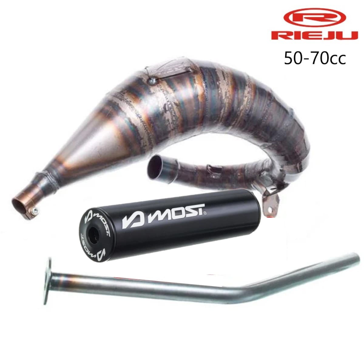 Most - Pot D'échappement Most 50 70 Passage Haut Rieju Mrt Avant 2021 Noir