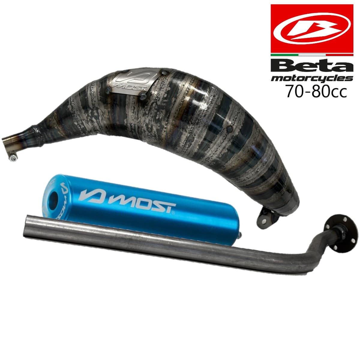 Most - Pot D'échappement Most 70 80 Passage Haut Beta Rr Avant 2021 Bleu