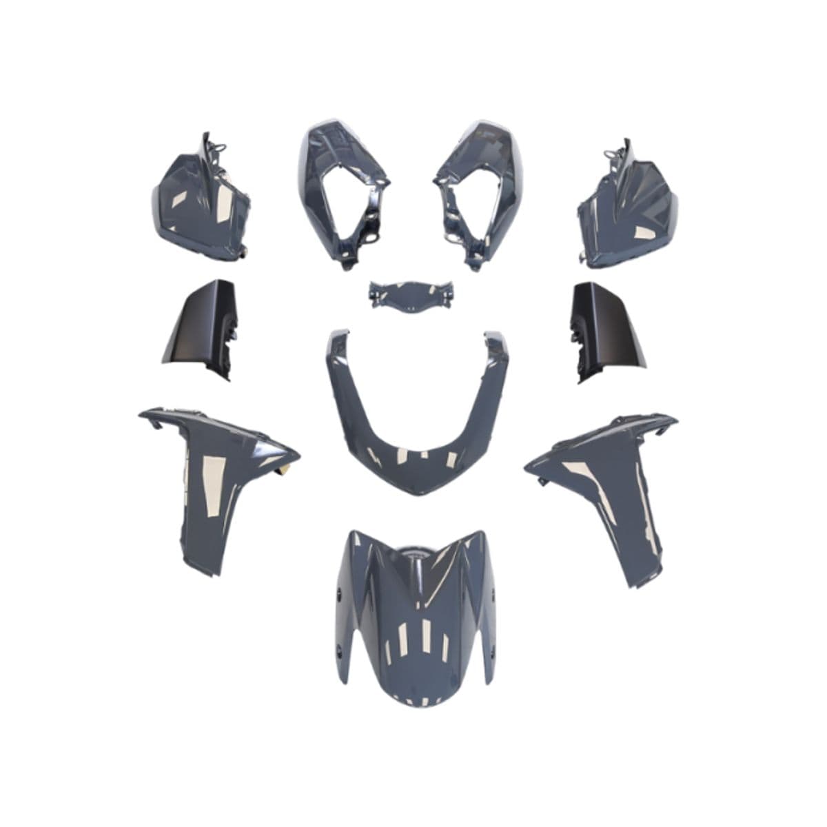 Adaptable - Kit Carénage 11 Pièces Adaptable Yamaha Nmax 125 Cc 2015/ 2020 Gris Nardo