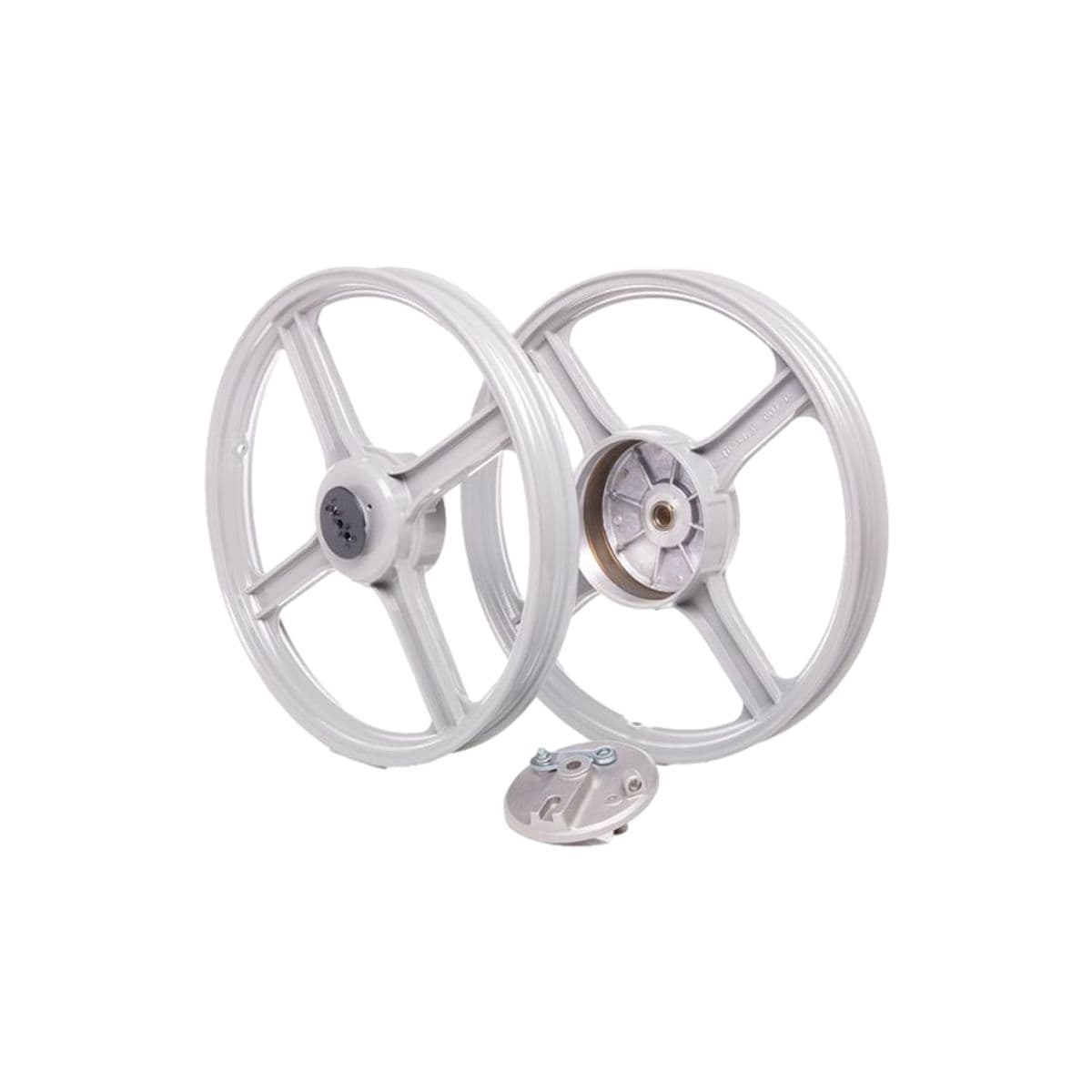 Adaptable - Paire De Jantes Complètes 16 Pouces Piaggio Ciao/ Bravo/ Si Gris Argent