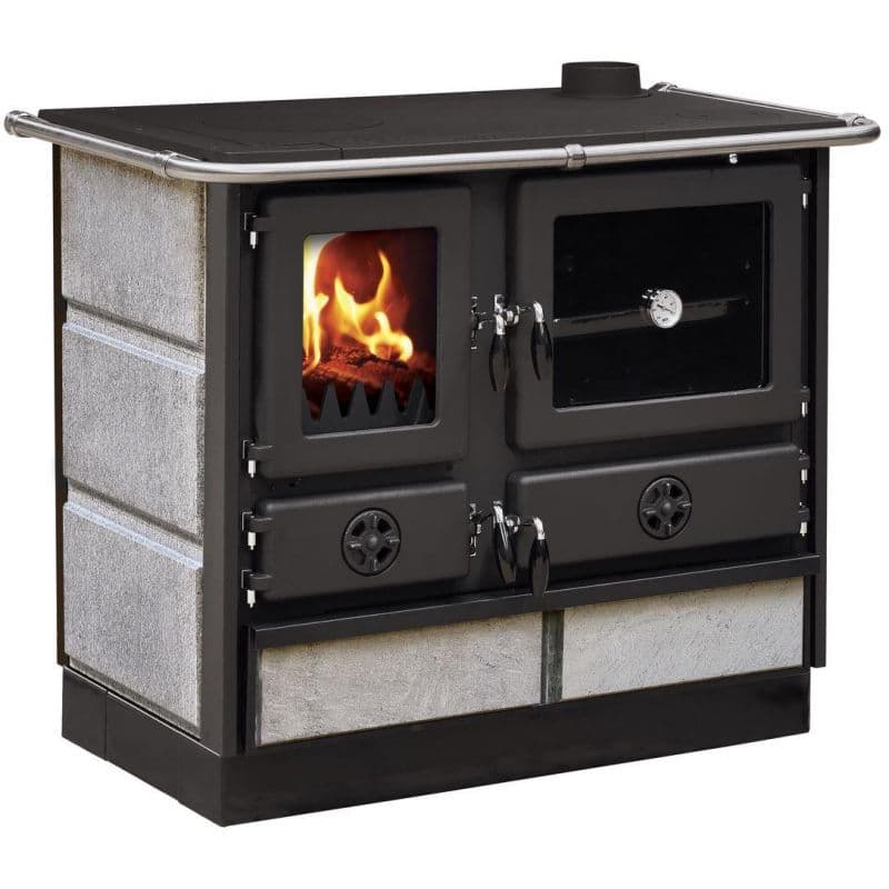 Cuisinière à Bois INTERSTOVES Magnum SD Pierre 9.5 kW - Chauffage Écologique, Garantie 2 ans, Livraison Gratuite