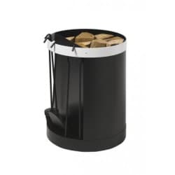 Porte-bûches MAGNUM Noir et Blanc - Rangement à bois design pour chauffage écologique