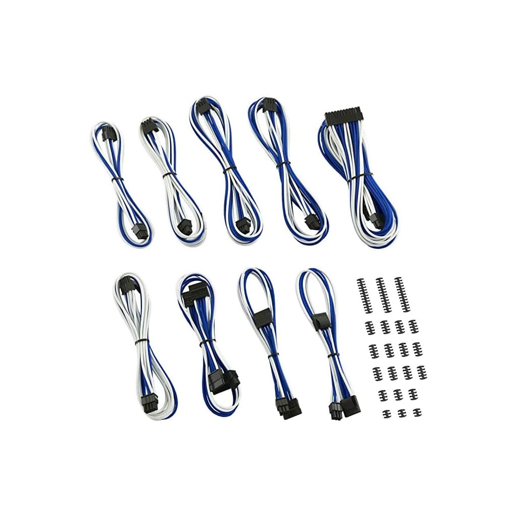 Kit ext. 7 Câbles tressés Ultimate - Blanc Bleu - KEX01WU | M.RED