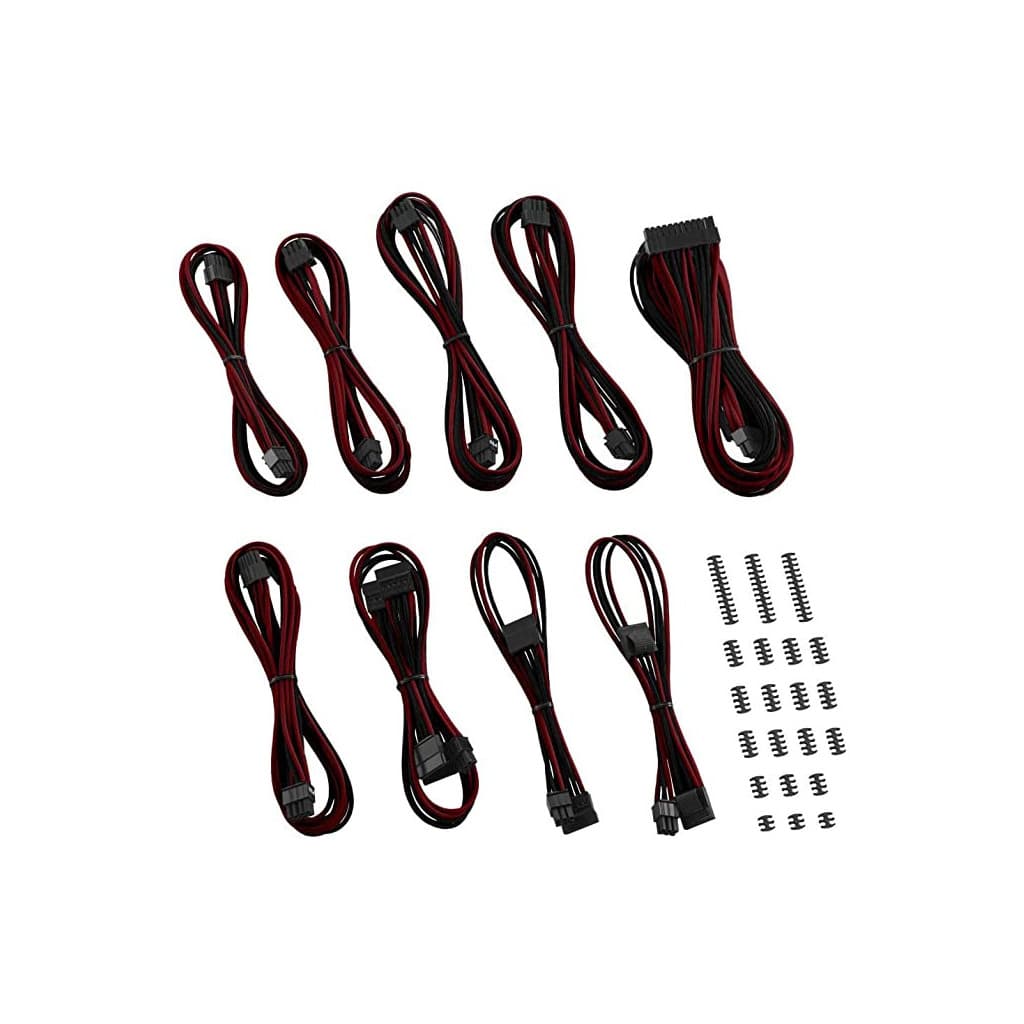 Kit ext. 7 Câbles tressés Ultimate - Noir Rouge - KEX01BR | M.RED