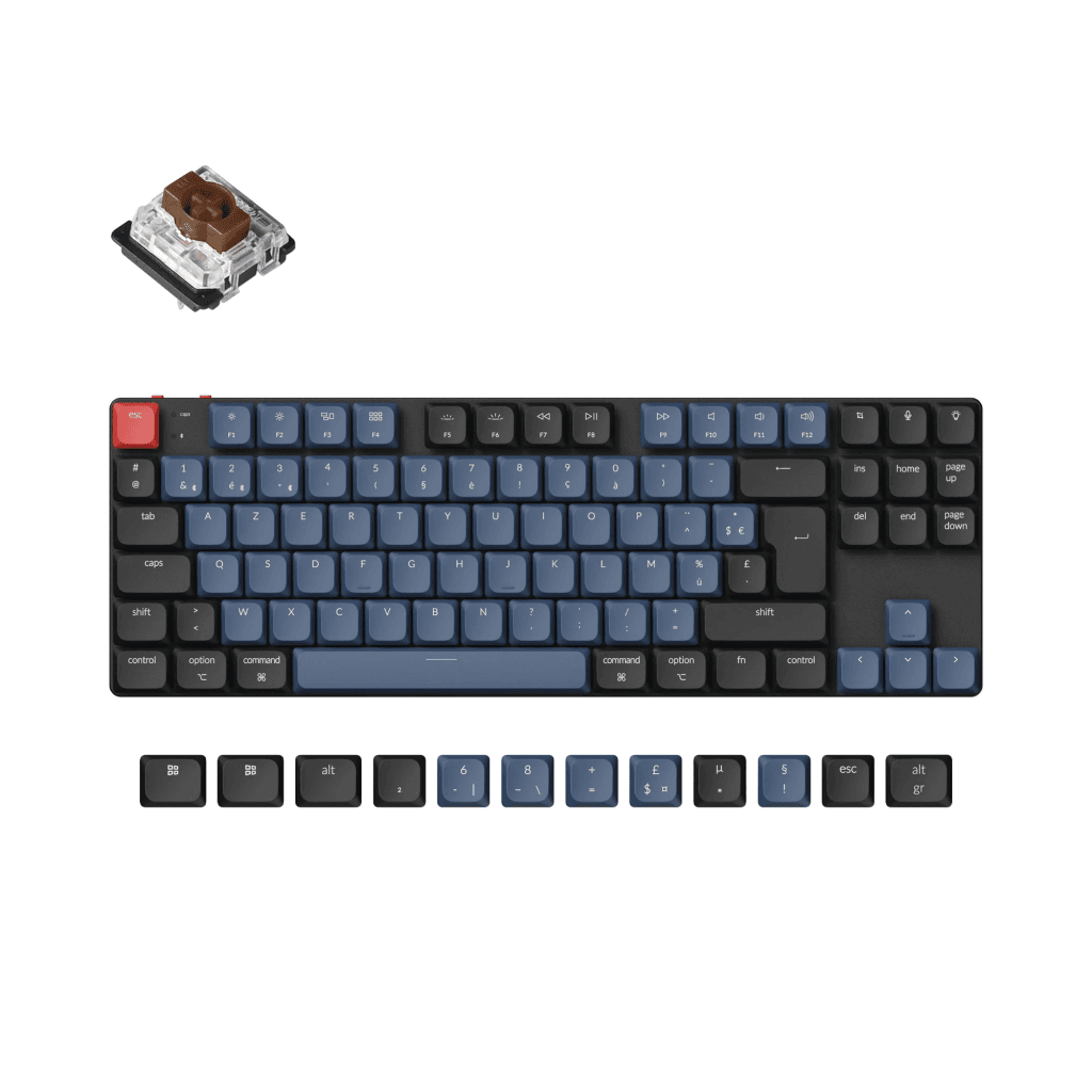 K1 PRO QMK RGB - Noir - Sans fil - 75% - Switch Marron - K1PH3FR | Keychron