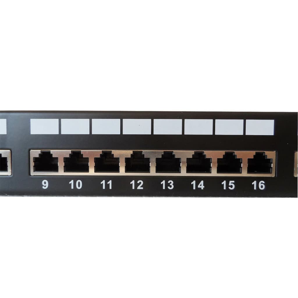 Panneau de brassage rack 19" - 1U - blindé - cat6 - 1100199 | Kimex International