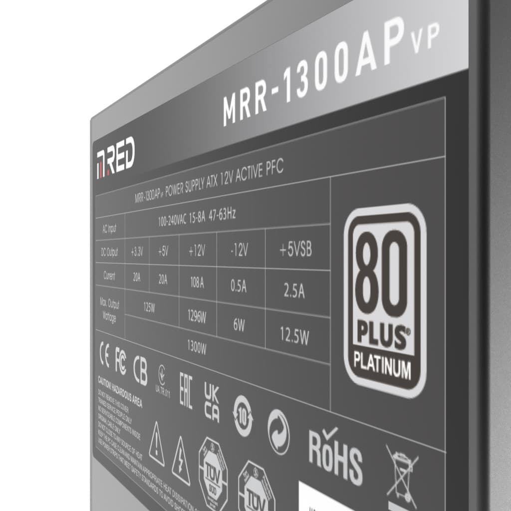 ATX 1300W - 80+ Platinum - MRR-1300AP (VP) Gen 5.0 - MRR1300AP(VP) | M.RED