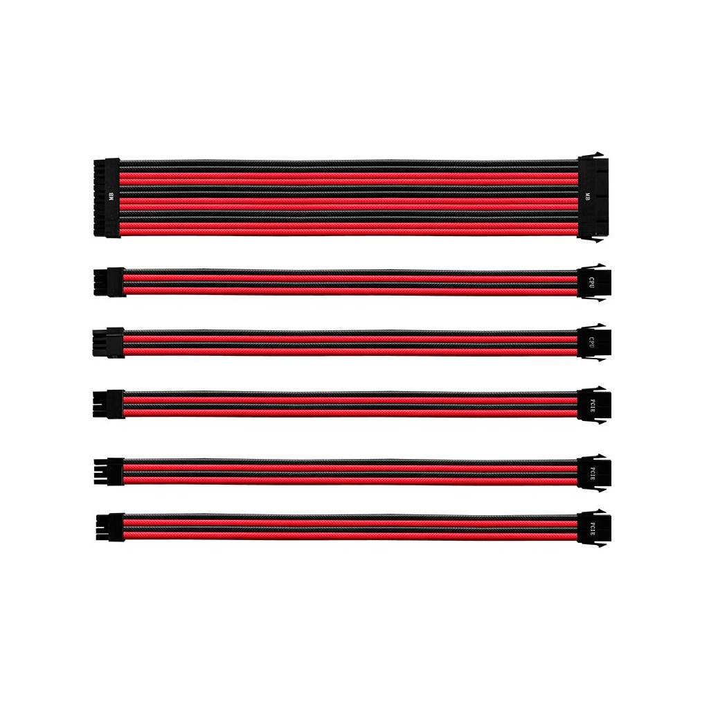 Kit câbles tressés (Red - Black) CMA-NEST16RDBK1-GL - CMANEST16RDBK1GL | Cooler Master
