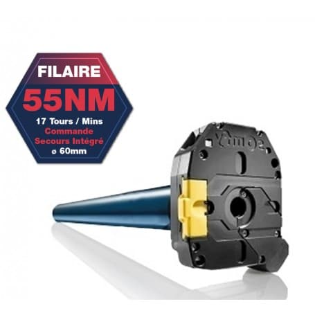 Moteur SOMFY RDO 60 avec Commande de Secours intégrée - 55NM - Somfy