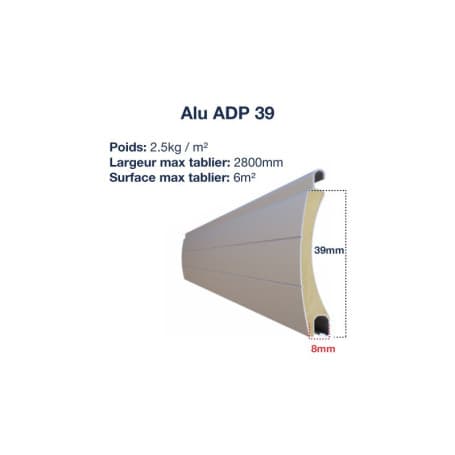 Lot de 5 lames de volet roulant en alu Haut. 39mm, Long. 1500 MM recoupable - Pro Volet