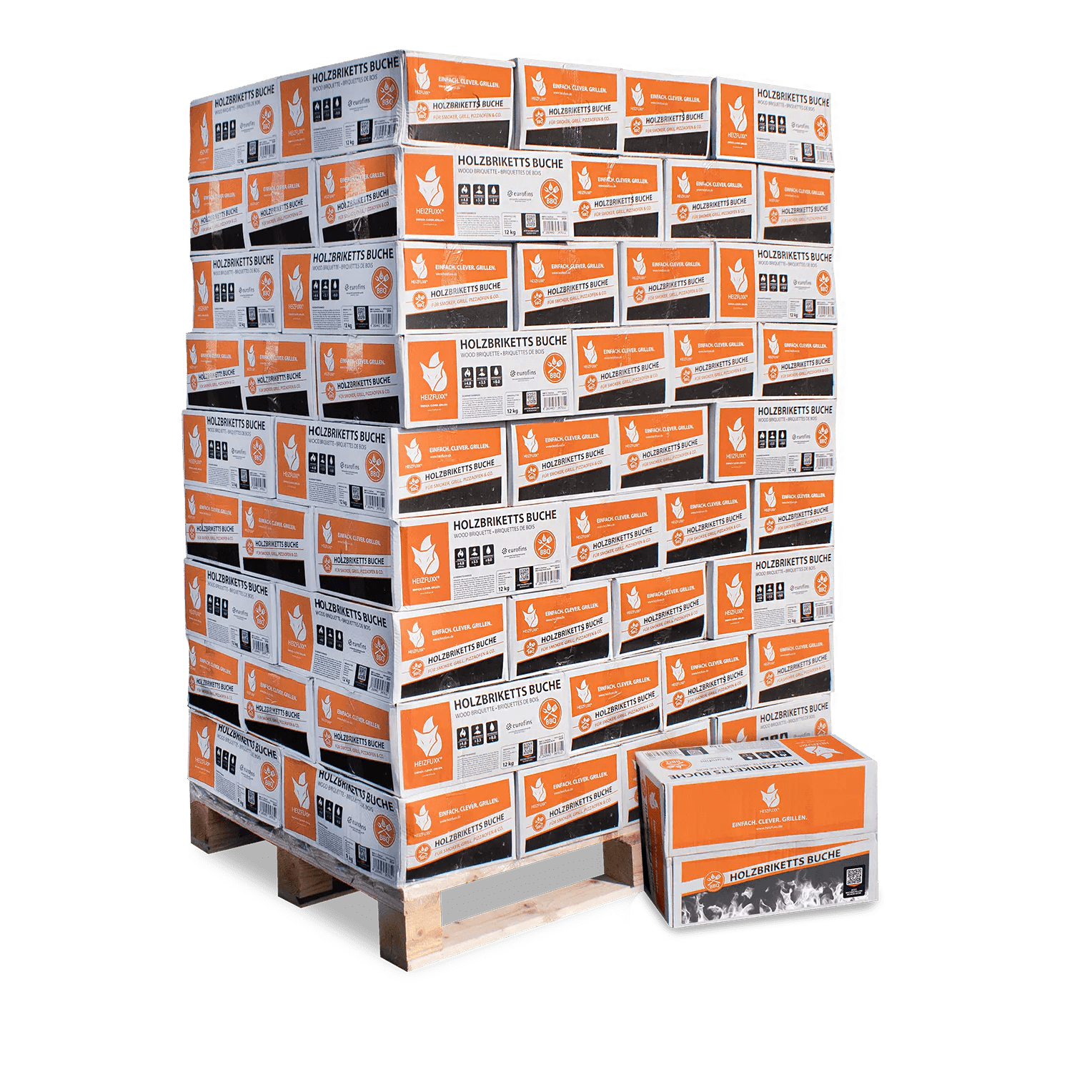 Buchen Nestro Briketts – 12 kg Box – Palette 81× (972 kg) - Title