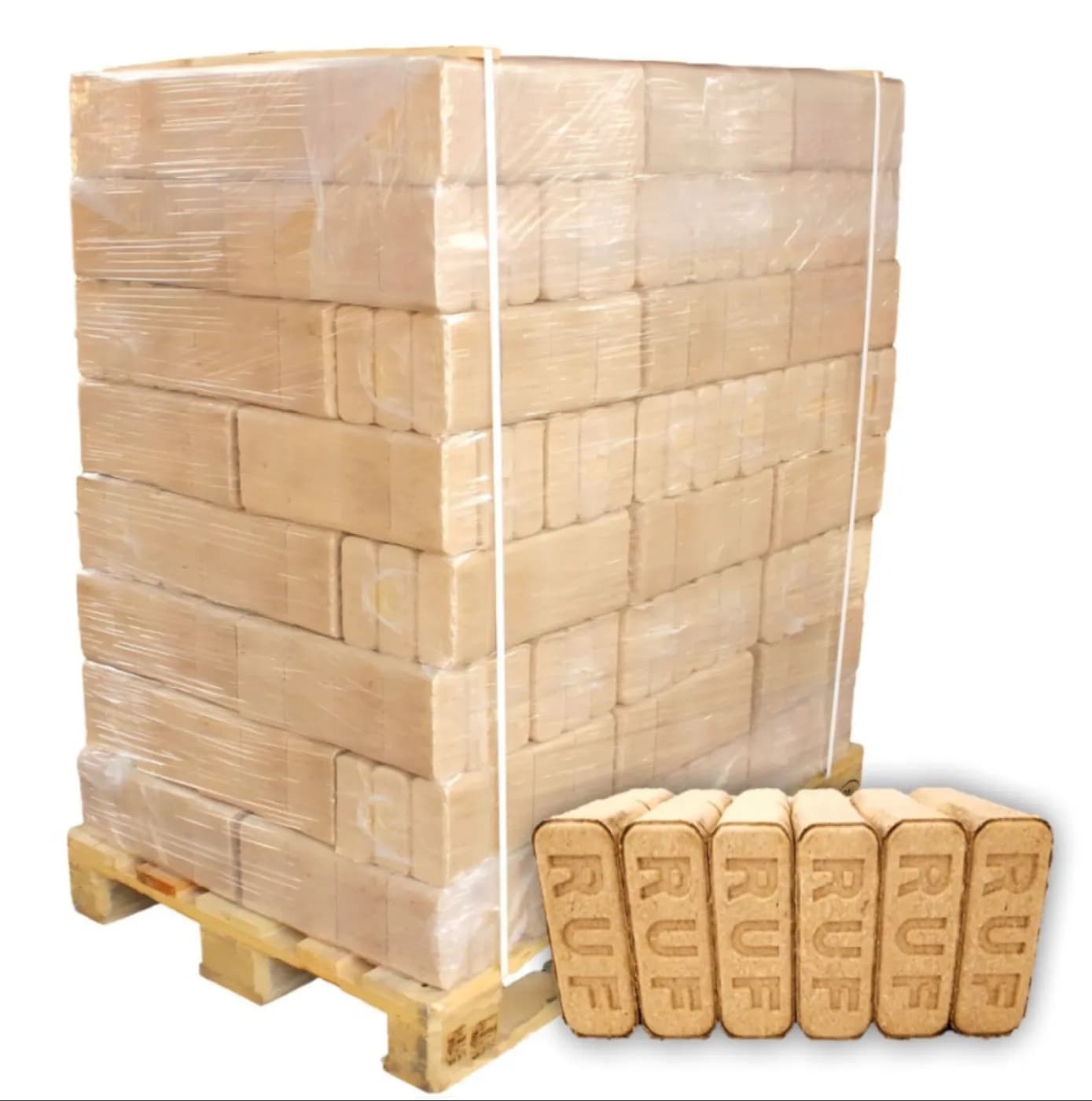 RUF Hartholz-Mix-Briketts (Buche/Eiche) – 20 cm – Kammergetrocknet (< 15 %) – Sack