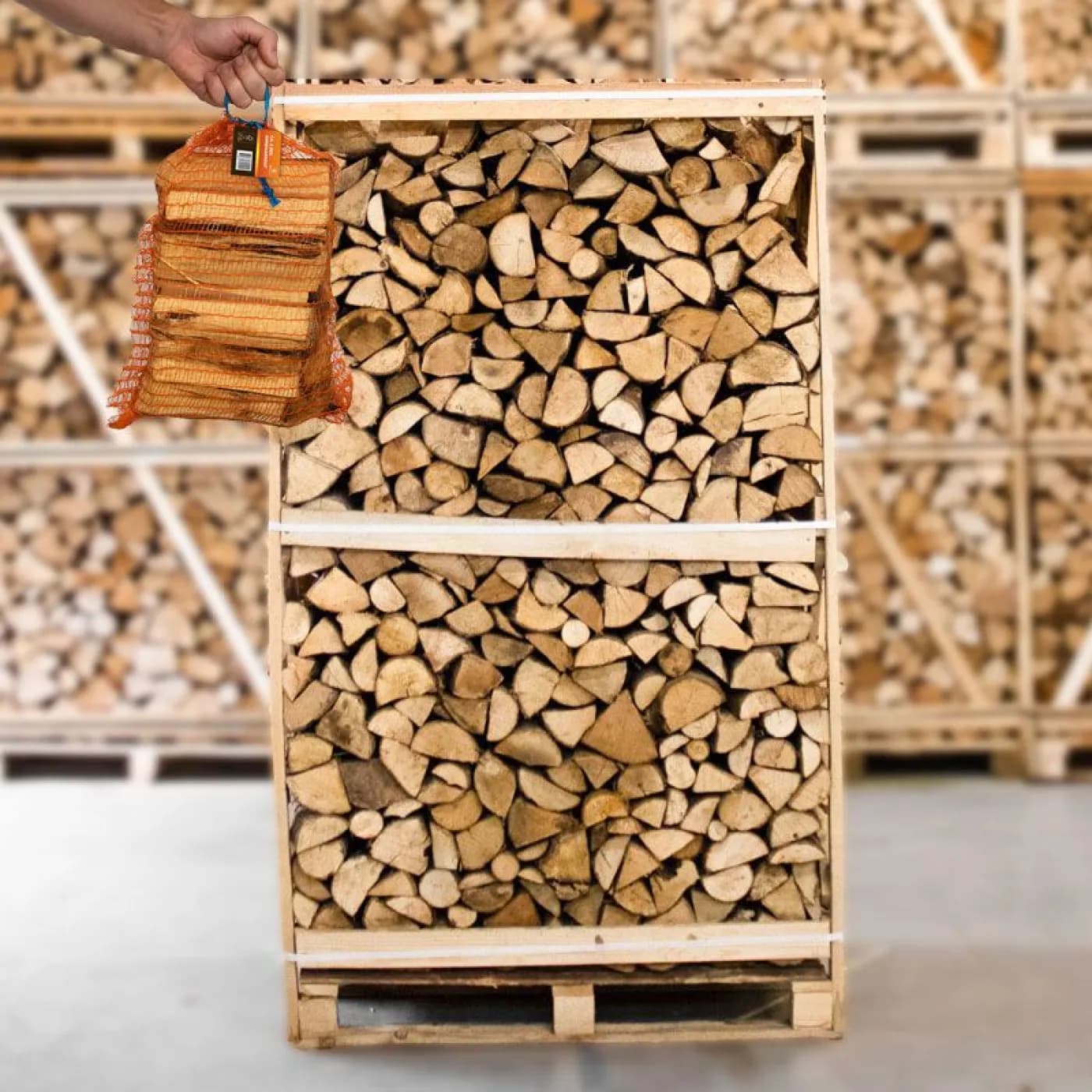 88 Netze kammergetrocknetes gespalten Esche Brennholz 25cm – 25 cm – Kammergetrocknet (< 15 %) – Sack