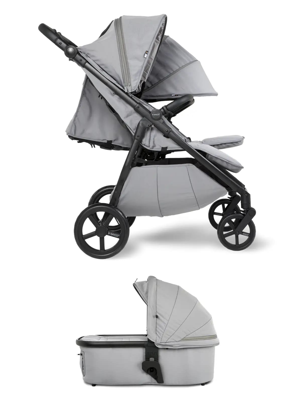 MAST Swiss Design Mast M.Twin x - Geschwisterwagen mit verstellbarem Schiebegriff und LW Wheels - Koala