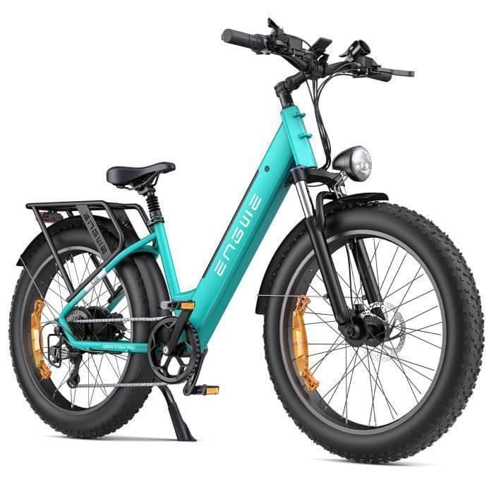 Vélo électrique ENGWE E26 ST Autonomie 140km Moteur 250W Batterie 48V16Ah Amortisseur avant Pneus snow 26 pouces VTC Fat bike bleu - S