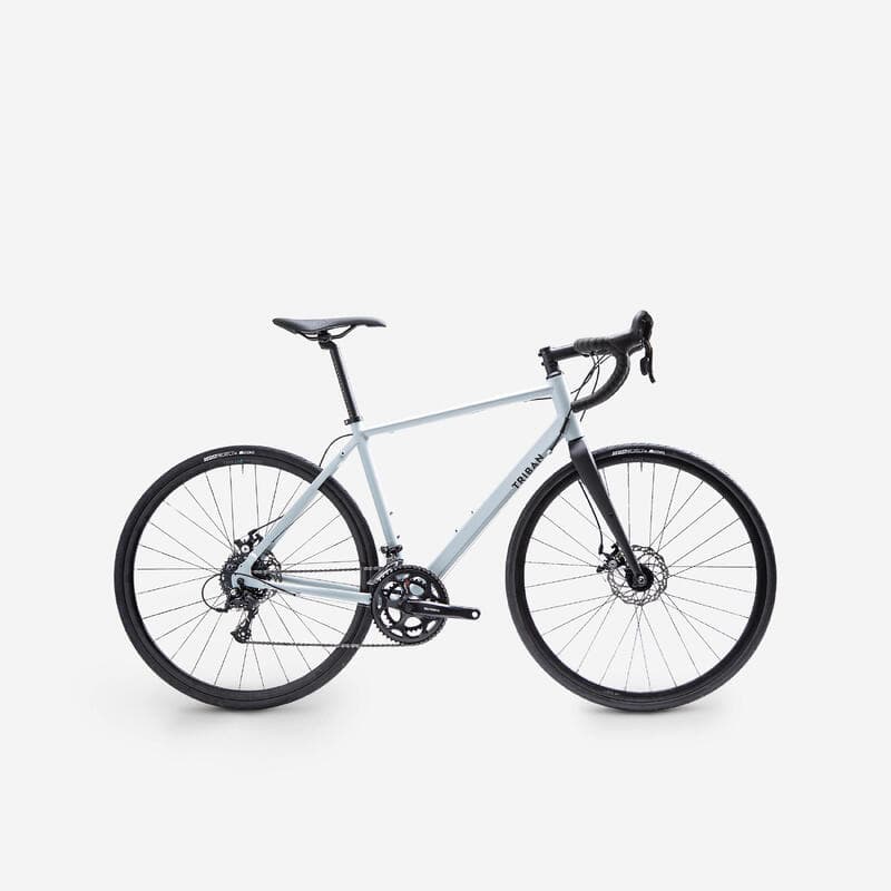 Vélo route Cyclotourisme RC120 Disque Gris Clair - L