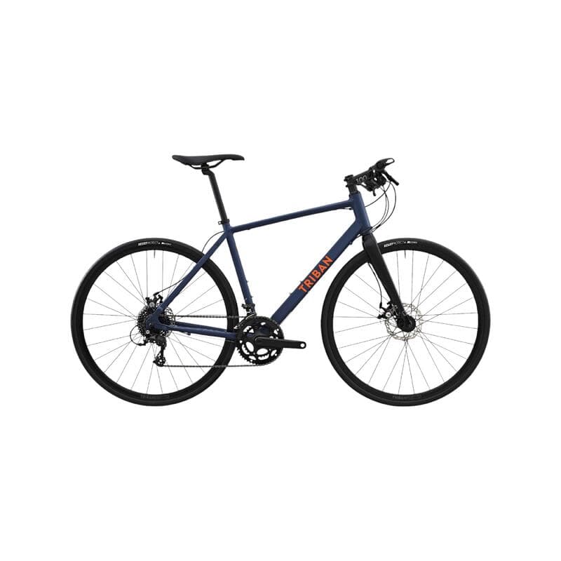 Vélo Route Cyclotourisme RC120 Flat Bar Disque Marine Orange - L