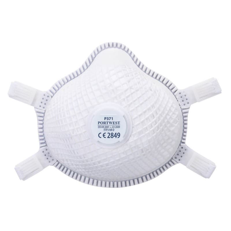 Portwest - Masques respiratoires jetables à valve Dolomite enveloppe extérieure souple FFP3 (Pack de 5) - Unique - Blanc