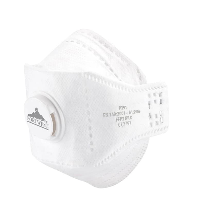 Portwest - Masques respiratoires jetables pliables EAGLE à valve Dolomite FFP3 (Pack de 10) - Unique - Blanc