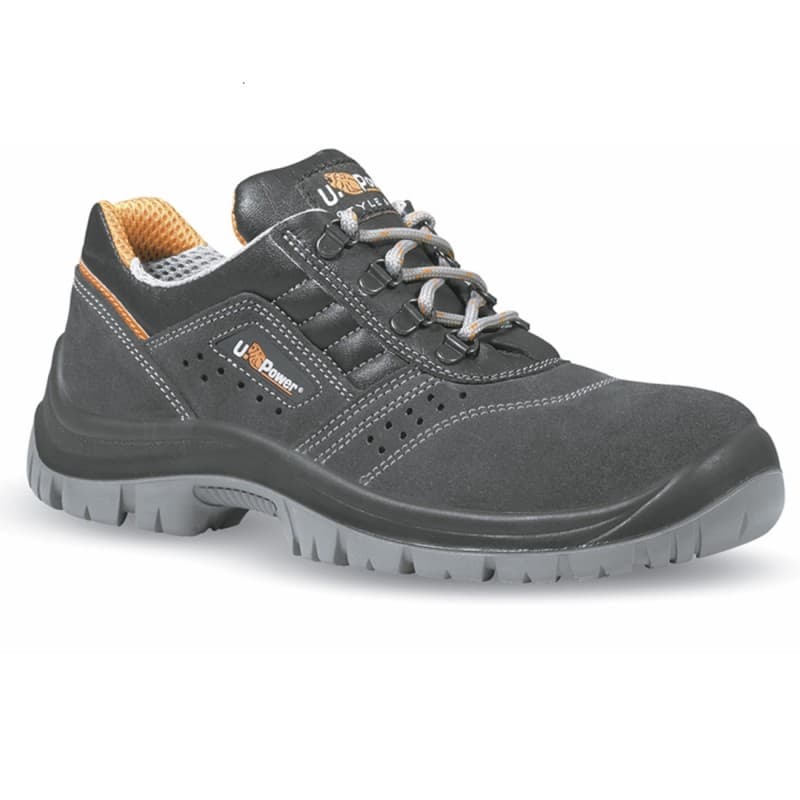 U-Power - Chaussures de sécurité basses classiques et robustes FOX - Environnements secs - S1 SRC - 35 - Gris Foncé