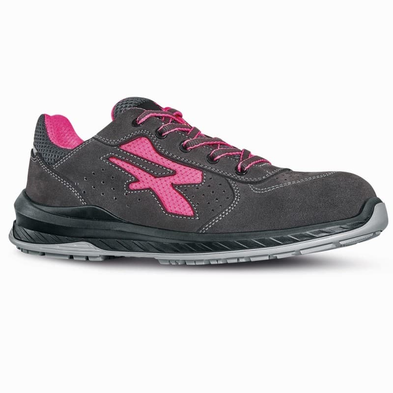 U-Power - Baskets de sécurité basses pour femmes anti perforation TOKYO - Usage général - ESD S1P SRC - 35 - Gris / Rose
