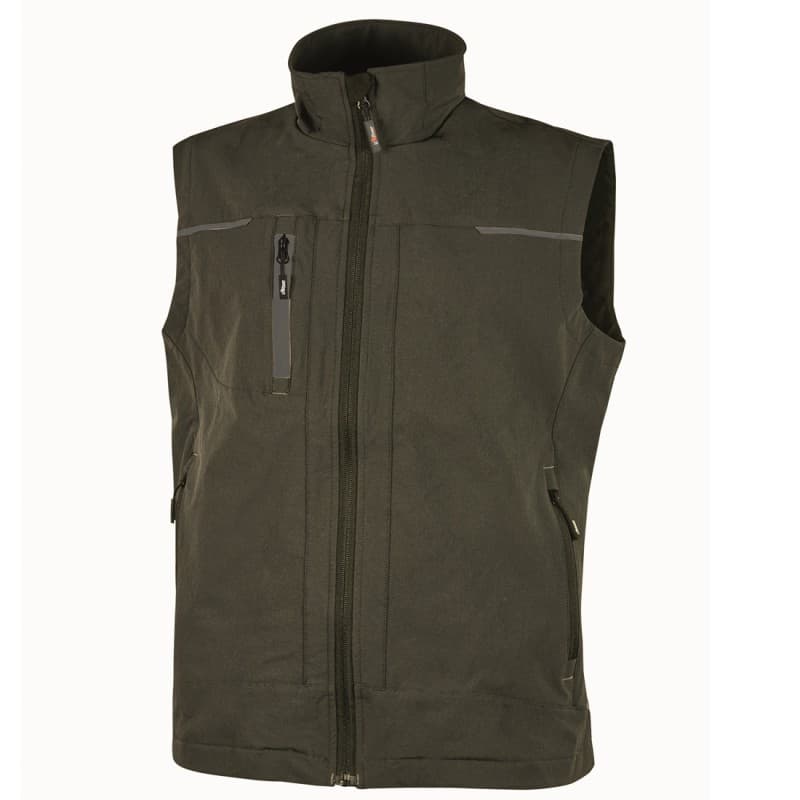 U-Power - Gilet de travail en tissu vert SATURN - 2XL - Vert Foncé