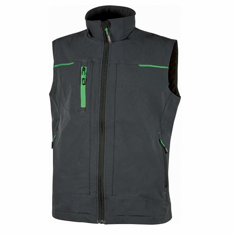 U-Power - Gilet de travail en tissu gris vert SATURN - L - Gris / Vert