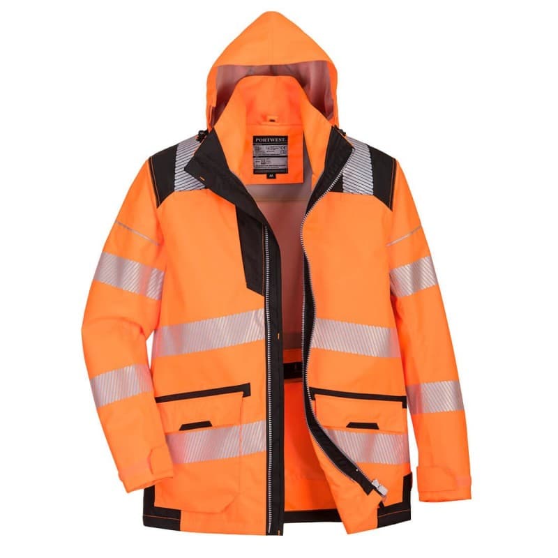 Portwest - Parka de travail 5 en 1 PW3 HV - 4XL - Orange / Noir