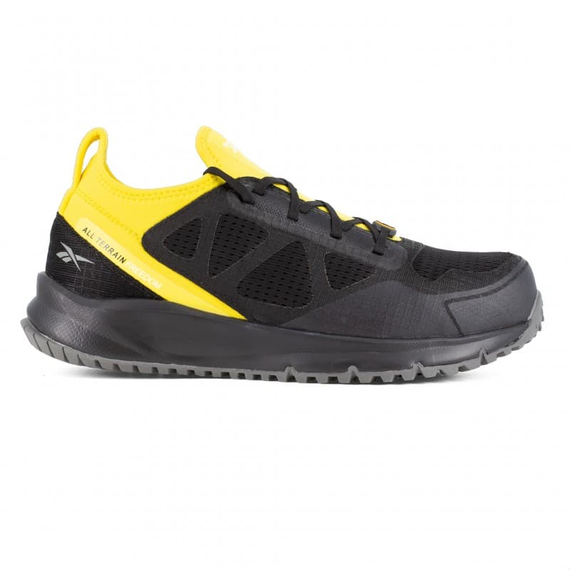 Reebok - Baskets de sécurité basses noire et jaune en maille Ripstop embout aluminium ALL TERRAIN S3 SRC - 39 - Noir / Jaune