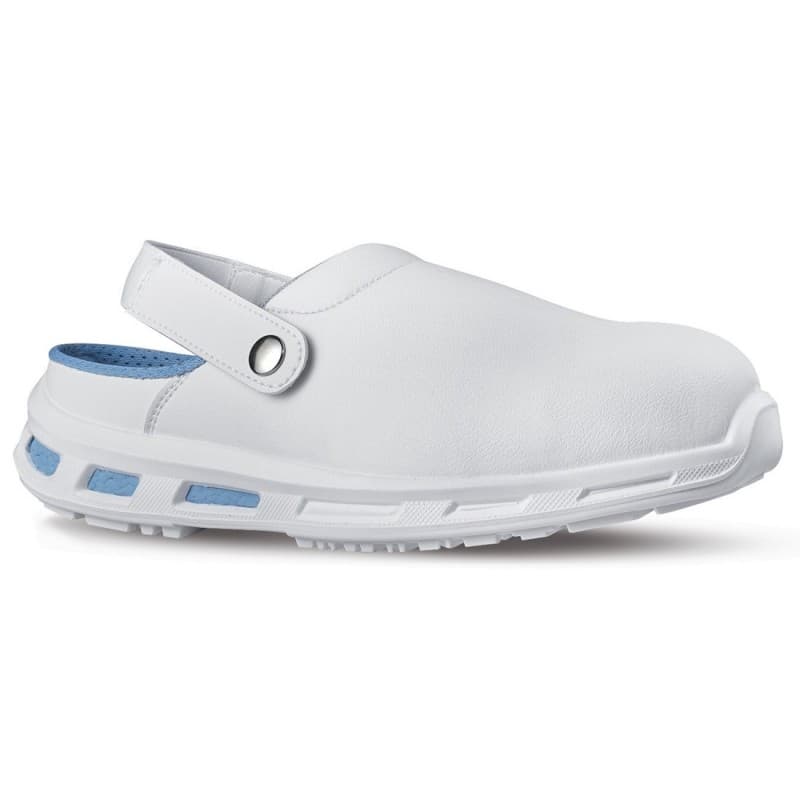 U-Power - Sabots de sécurité sans métal antidérapants MOON - Environnements aseptisés - SB E A FO SRC - 35 - Blanc