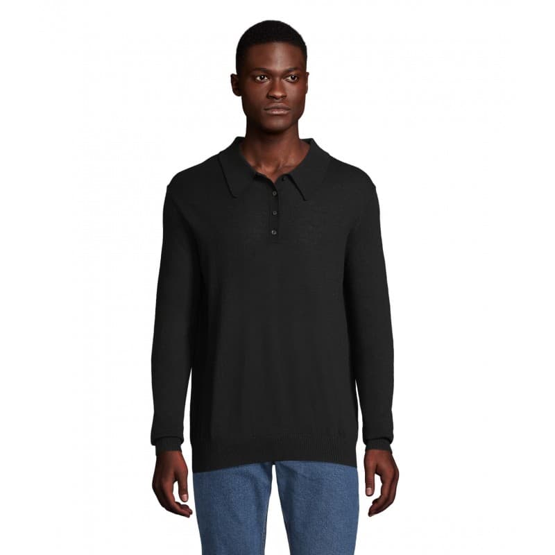 Neoblu - Pull col polo homme STEFAN - S - Noir