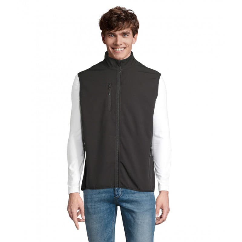 Sol's - Veste homme zippée softshell sans manche FALCON BW MEN - S - Noir