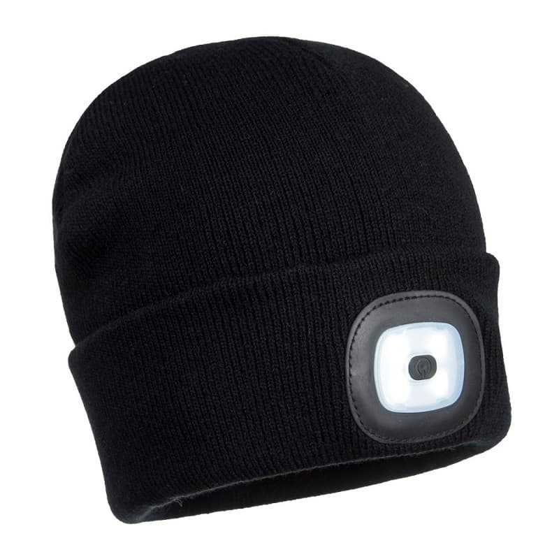 Portwest - Bonnet BEANIE avec LED rechargeable - Unique - Noir