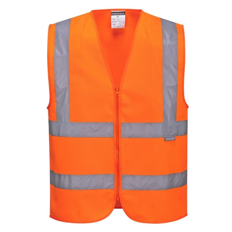 Portwest - Gilet de sécurité avec zip HV - L - Orange