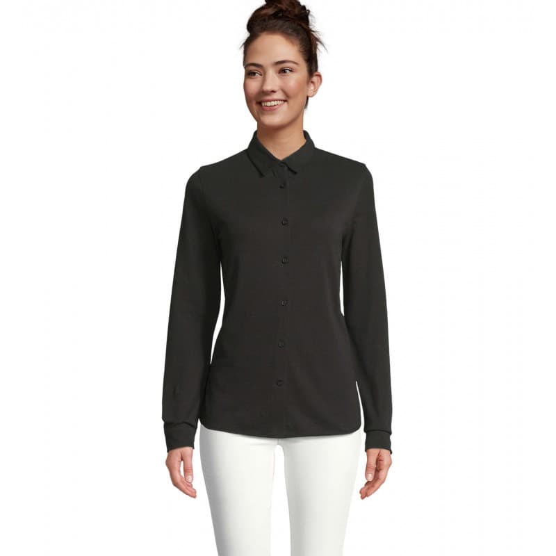 Neoblu - Chemise en coton piqué femme BASILE WOMEN - S - Noir