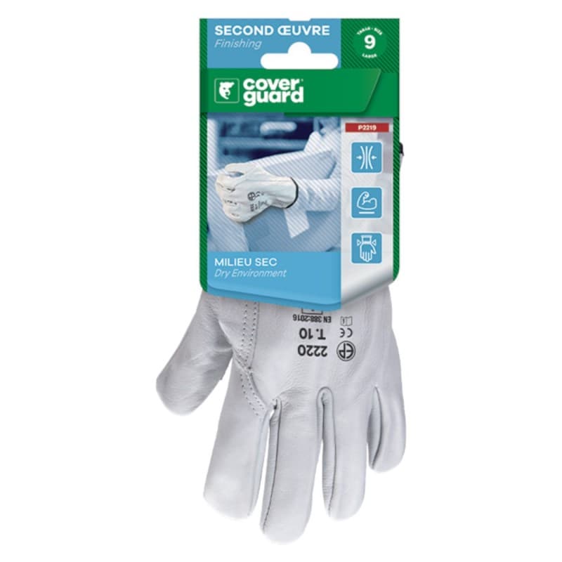 Coverguard - Gants de maîtrise en cuir fleur de vachette EUROSTRONG 2220 beige (Pack de 5) - 11 - Gris Clair