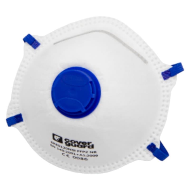 Coverguard - Masques FFP2 NR anti-poussières avec valve (Pack de 10) - Unique - Blanc