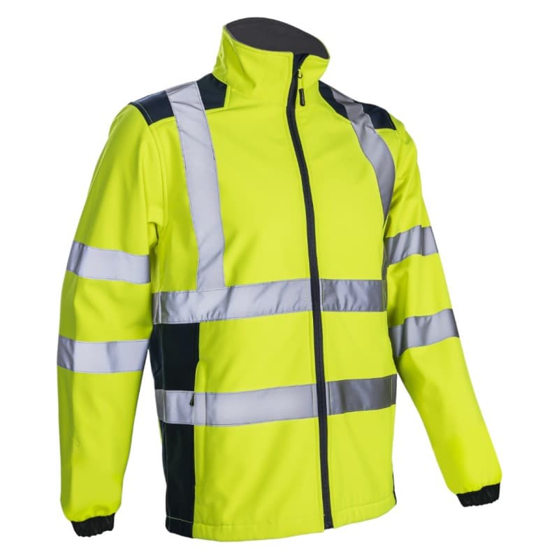 Coverguard - Softshell 3 couches chaude et imperméable haute visibilité KANPA jaune et bleu marine - 4XL - Jaune