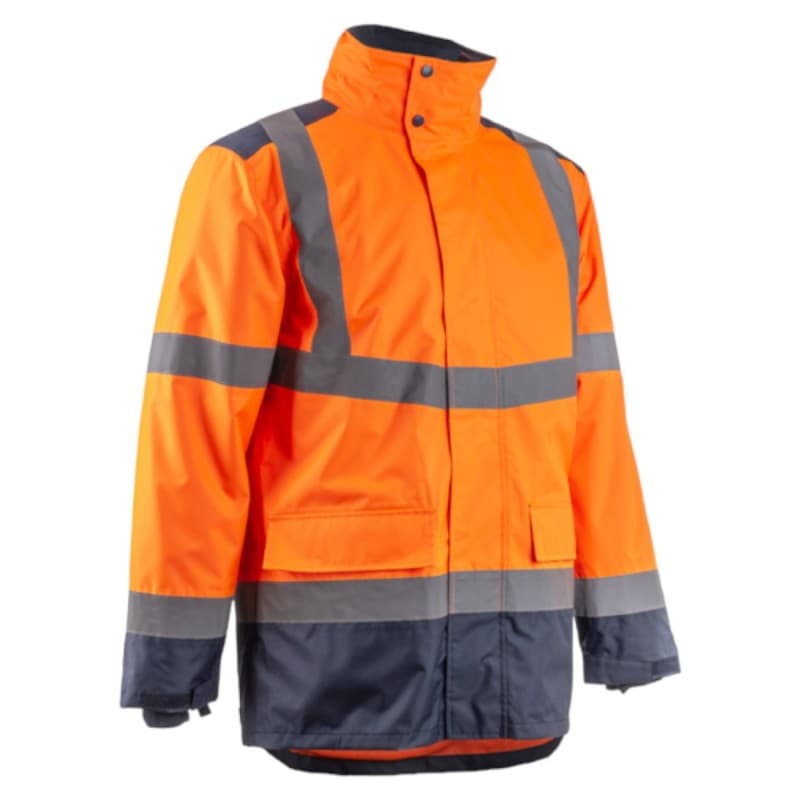 Coverguard - Parka de pluie imperméable avec double Mesh haute visibilité KAZAN orange et bleu marine - 2XL - Orange