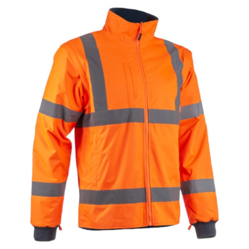 Coverguard - Veste de travail 2 en 1 imperméable et chaude doublée polaire haute visibilité KAZAN orange et bleu marine - L - Orange