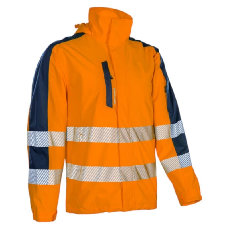 Coverguard - Veste de pluie 2 couches légère et imperméable haute visibilité HOTARU orange et bleu marine - M - Orange