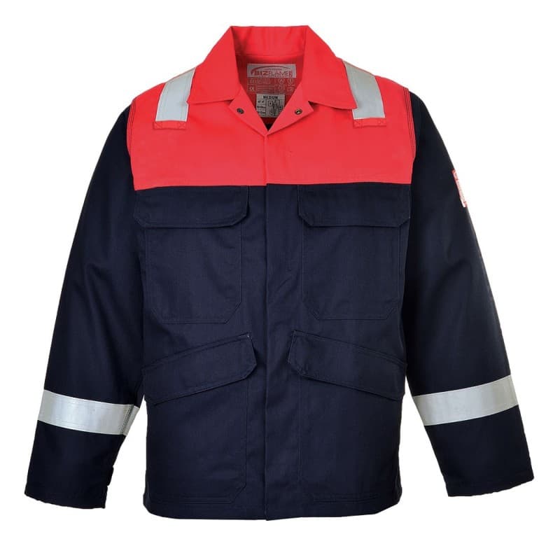 Portwest - Veste de travail réistante à la flamme avec bandes réfléchissantes BIZFAME PLUS - 4XL - Bleu Marine