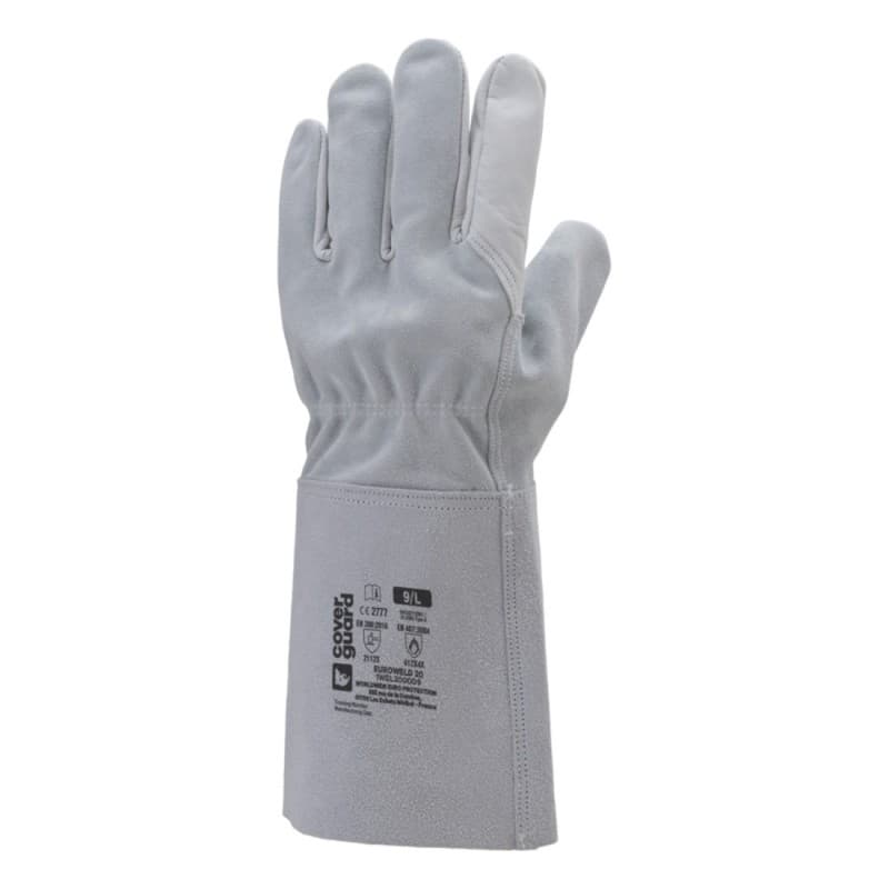 Coverguard - Gants de soudeur en croute de bovin antistatique manchette 15cm EUROWELD 200 (Pack de 10) - 9 - Gris