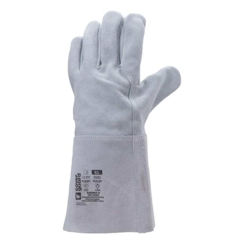 Coverguard - Gants de soudeur en croute de bovin antistatique manchette 15cm EUROWELD 140 (Pack de 10) - 10 - Gris