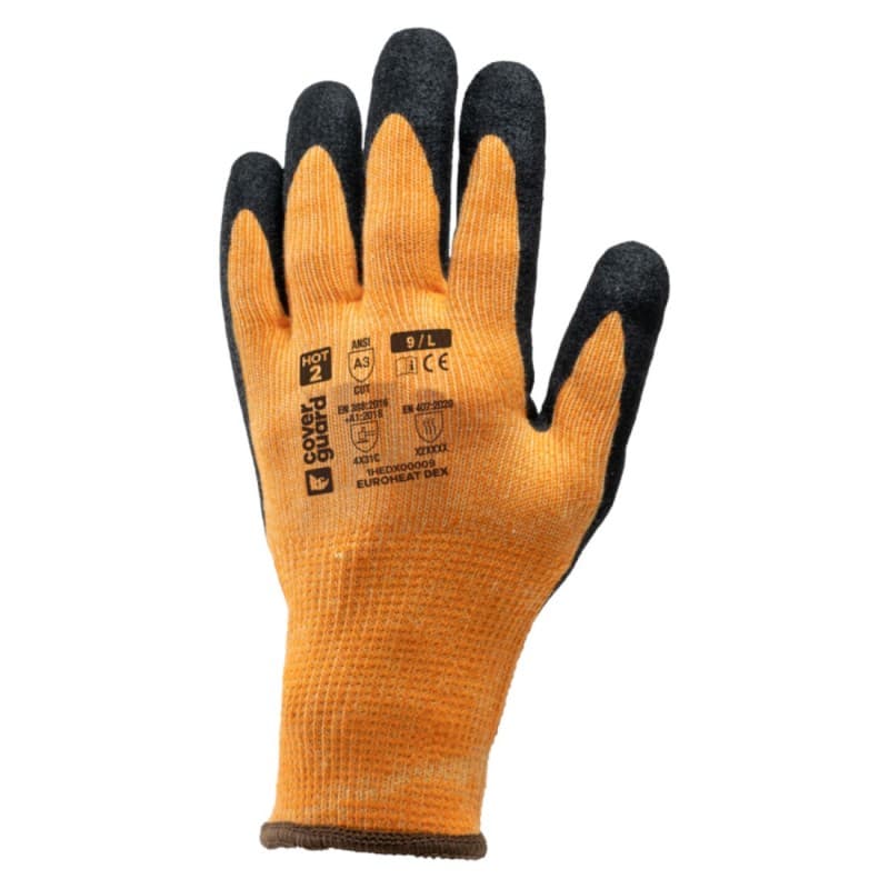 Coverguard - Gants anti-chaleur 250 degrés en polyester et aramide EUROHEAT DEX (Pack de 10) - 7 - Orange