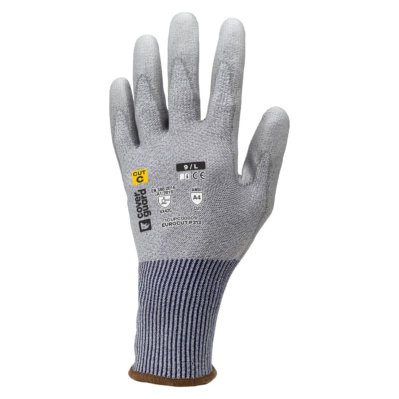 Coverguard - Gants anti-coupures en milieu sec coupure C paume enduite PU tactile EUROCUT P313 (Pack de 10) - 7 - Gris