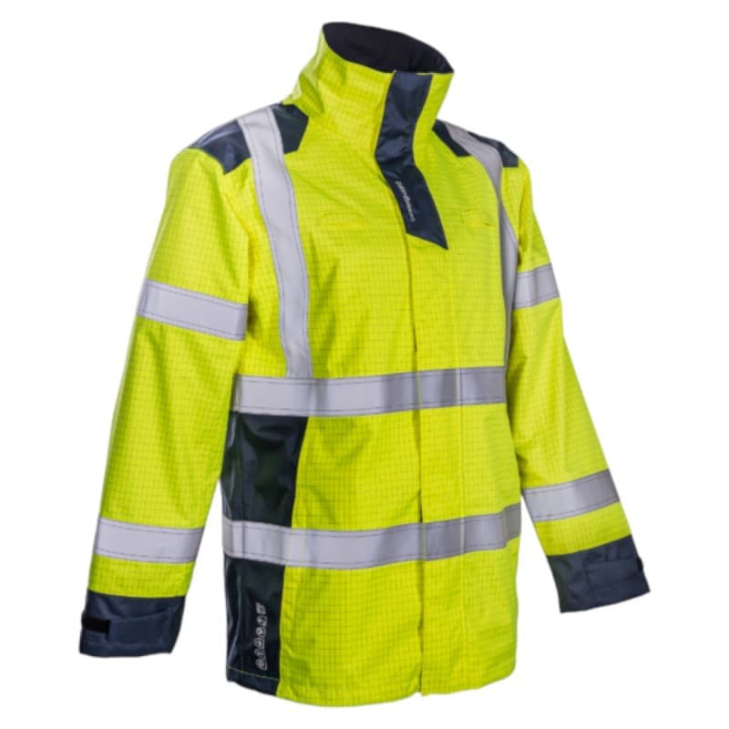 Coverguard - Parka de pluie imperméable multirisques NOTT jaune et bleu marine - L - Jaune