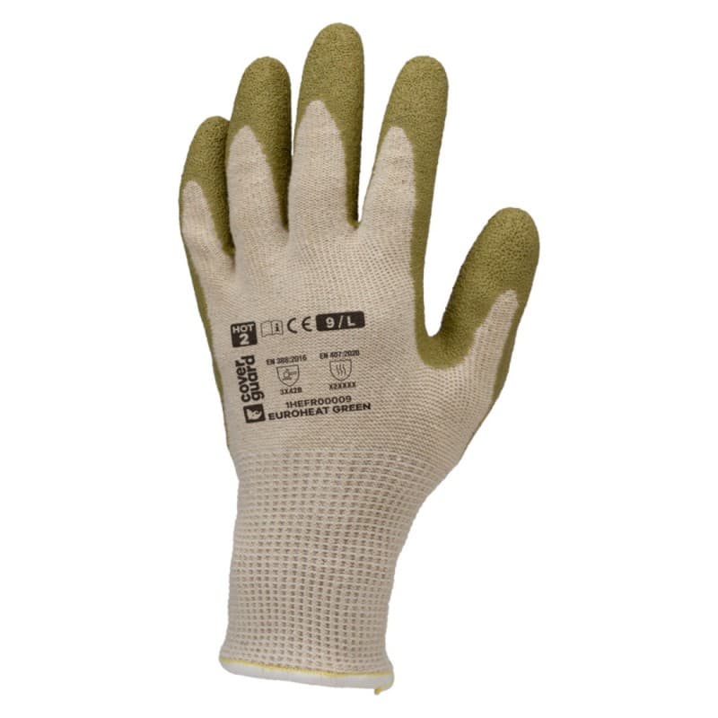 Coverguard - Gants anti-chaleur en coton et PE recyclé avec paume enduit latex EUROHEAT GREEN (Pack de 10) - 10 - Blanc