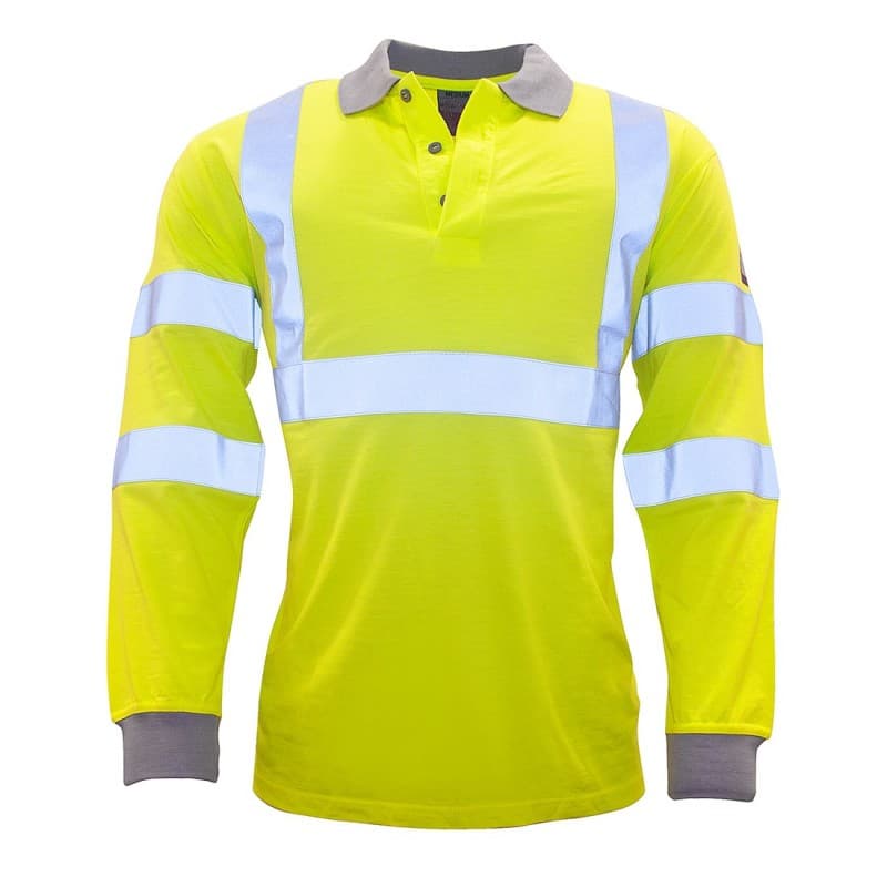 Portwest - Polo manches longues résistant à la flamme et antistatique HV - 4XL - Jaune