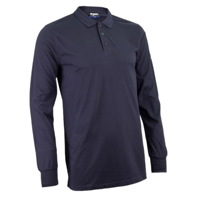 Coverguard - Polo manches longues retardateur de flammes LAURITS bleu marine - L - Bleu Marine